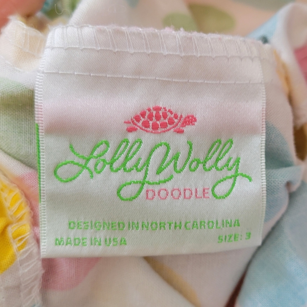 Lolly Wolly Doodle Girls Polka Dot Wide Leg Ruffle Pants Size 3 Colorful Easter - Picture 2 of 5
